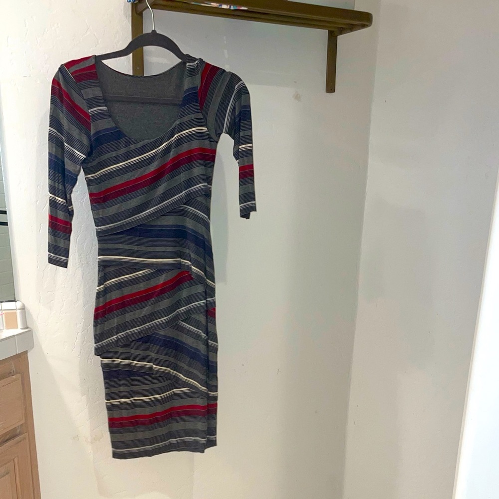 Grey body con midi dress